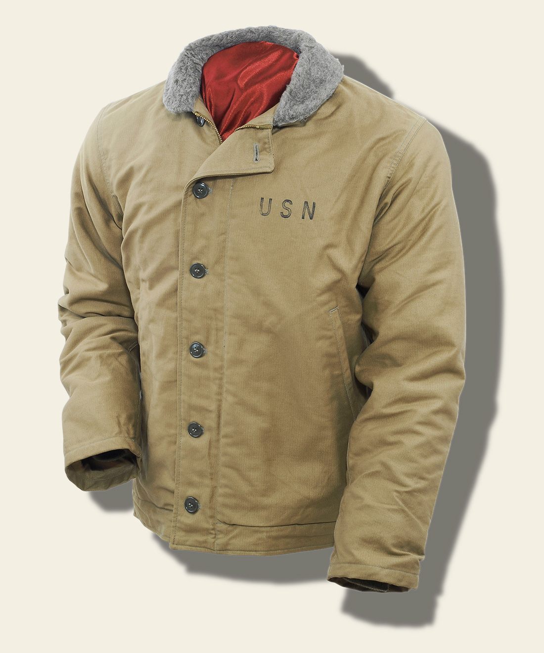US Army WW II Deck Jacket N-1 khaki *NEU* Reproduktion 