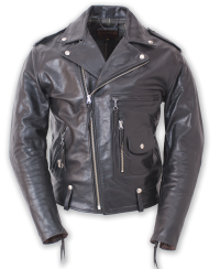 ELMC Roadstar 1950s Motorcycle Jacket, Black Horsehide