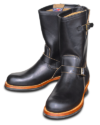Sugar Cane Lone Wolf Engineer Boots, Black Leather