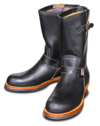 Sugar Cane Lone Wolf Engineer Boots, Black Leather