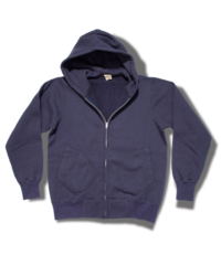 Buzz Rickson Sweatshirt, Hoodie, Loop-Wheeled, Zip-Front, Navy Blue
