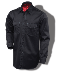 Buzz Rickson Herringbone Twill Work Shirt, Black, Revised Fit