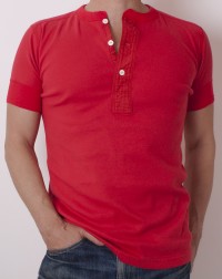 ELMC Henley Tee Shirt, Red