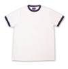 ELMC Vintage-Style Ringer Tee Shirt, Ecru/Navy