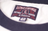 ELMC Vintage-Style Ringer Tee Shirt, Ecru/Navy