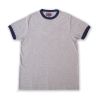 ELMC Vintage-Style Ringer Tee Shirt, Gray/Navy