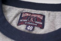 ELMC Vintage-Style Ringer Tee Shirt, Gray/Navy