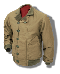 Buzz Rickson USN Hook-Front Deck Jacket, Khaki, Non-Stenciled