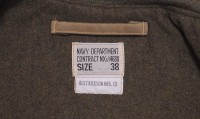 Buzz Rickson U. S. Navy Khaki Hook-Front Deck Jacket, Non-Stenciled BR13580-135
