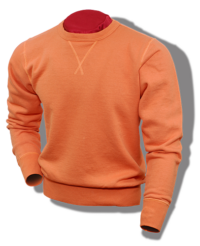 Buzz Rickson Sweatshirt, Loop-Wheeled, Set-In-Sleeve, Faded Orange