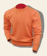 Buzz Rickson Sweatshirt, Loop-Wheeled, Set-In-Sleeve, Faded Orange BR65622_159