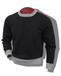 Whitesville Sweatshirt, Heavyweight Loop-Wheeled Black & Grey