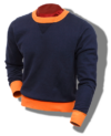 Whitesville Sweatshirt, Heavyweight Loop-Wheeled Navy & Orange