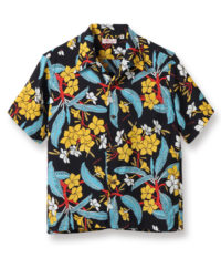 Sun Surf Vintage-Style Hawaiian Shirt Sweet Plumeria, Black SS38328