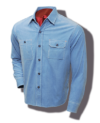 Sugar Cane Indigo-Dyed Corduroy Shirt, Light Blue