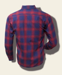 Sugar Cane Indigo-Dyed Cotton-Flannel Check Shirt, Red SC27104-165