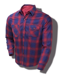 Sugar Cane Indigo-Dyed Cotton-Flannel Check Shirt, Red