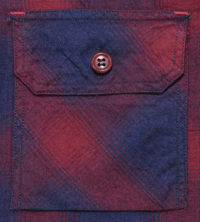 Sugar Cane Indigo-Dyed Cotton-Flannel Check Shirt, Red SC27104-165