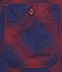 Sugar Cane Indigo-Dyed Cotton-Flannel Check Shirt, Red SC27104-165