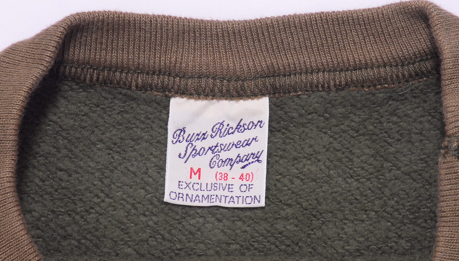 Buzz Rickson Sweatshirt Loop-Wheeled Set-In-Sleeve Olive | History ...