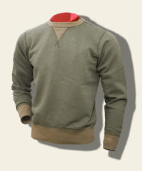 Buzz Rickson Sweatshirt, Loop-Wheeled, Set-In-Sleeve, Olive BR65622-149