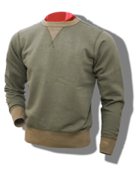 Buzz Rickson Sweatshirt, Loop-Wheeled, Set-In-Sleeve, Olive