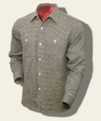 Sugar Cane Hound's Tooth Flannel-Twill Shirt, Off-White SC28739-105