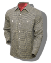 Sugar Cane Hound’s Tooth Flannel-Twill Shirt, Off-White