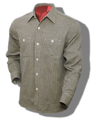 Sugar Cane Hound’s Tooth Flannel-Twill Shirt, Off-White