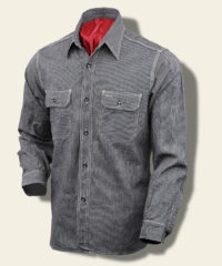 Sugar Cane Reinforced-Sleeve, Jean-Cord Shirt, Black SC25511-119
