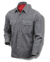 Sugar Cane Reinforced-Sleeve, Jean-Cord Shirt, Black