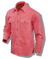 Sugar Cane Reinforced-Sleeve, Jean-Cord Shirt, Red