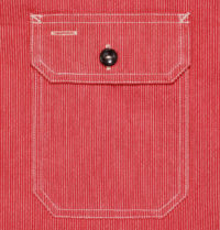 Sugar Cane Reinforced-Sleeve, Jean-Cord Shirt, Red SC25511-165